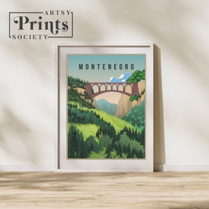 Montenegro Country Poster, Country Art, Country Wall Art, Country Print, Country Poster, Travel Gift, Montenegro Travel Illustration