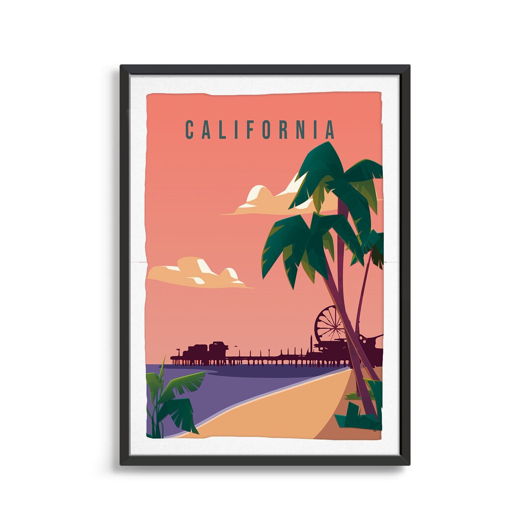 California State Poster State Art State Wall Art World Etsy France