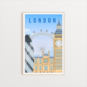 London City Poster, Stadtkunst, Stadtwandkunst, Stadtdruck, Weltdruck, Landplakat, Landdruck, Landkunst, Reiseillustration