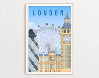 London City Poster, City Art, City Wall Art, City Print, World Print, Country Poster, Country Print, Country Art, Travel Illustration