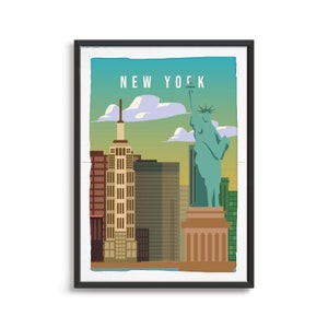 New York City Poster, City Art, City Wall Art, City Print, City Poster, City Print, Travel Gift, Travel Illustration