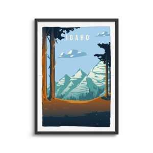 Idaho State Poster, State Art, State Wall Art, World Print, State Poster, State Print, State Art, Travel Illustration