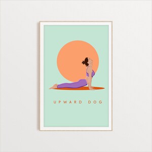Yoga Digital Download, upward dog Pose Yoga Art Print for Studio Decor, Mediation, Peace