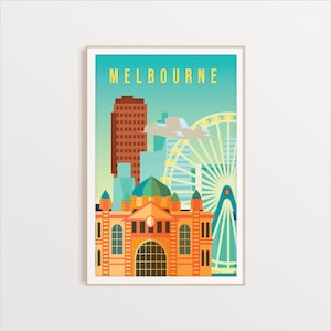 Melken Sie Stadt Poster, Stadt Kunst, Stadt Wandkunst, Stadt Druck, Land Poster, Land Druck, Land Kunst, Australien Reise Illustration