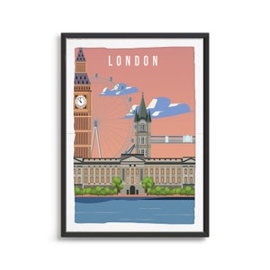 London City Poster, City Art, City Wall Art, City Print, City Poster, City Print, Travel Gift, Travel Illustration