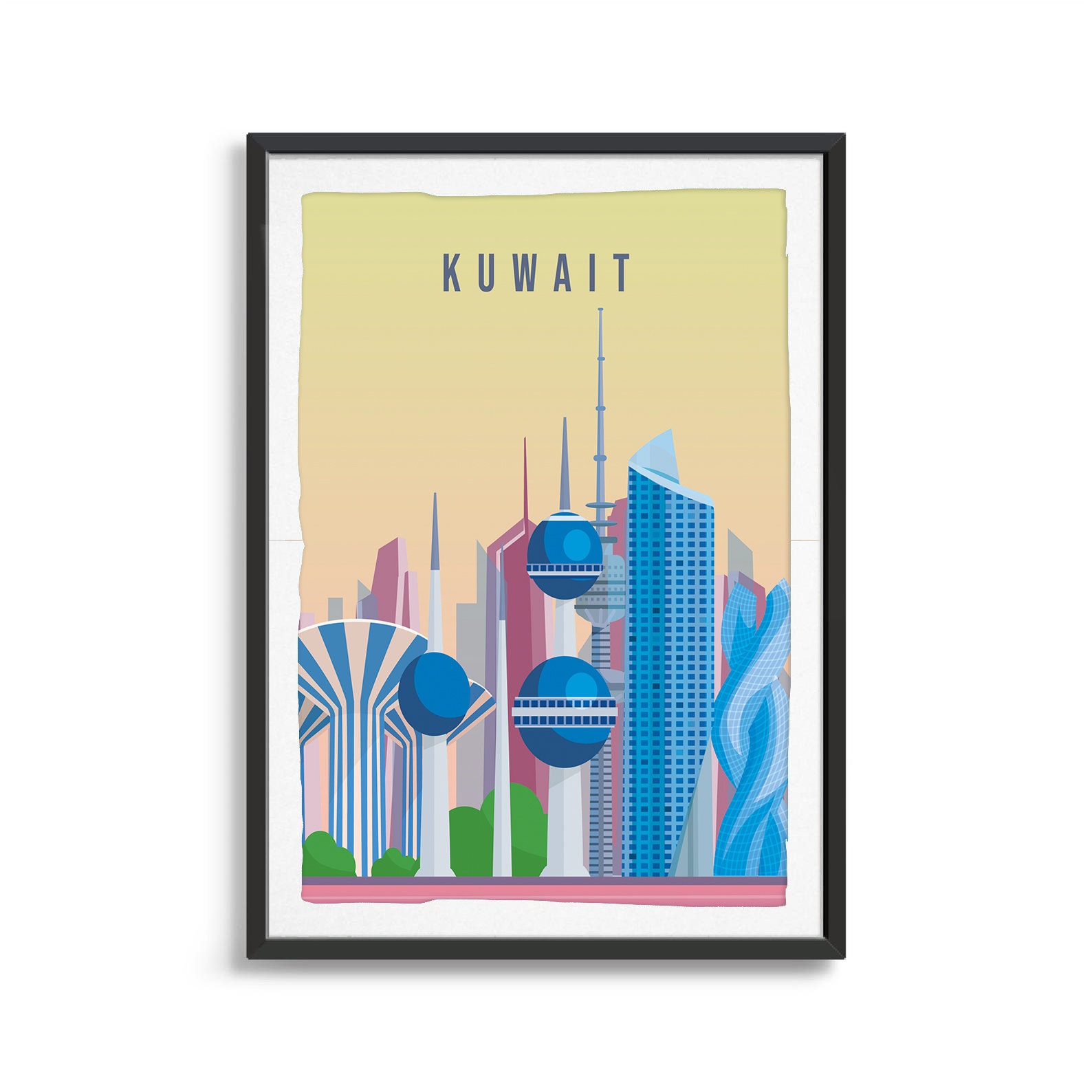Kuwait Country Poster Art City Wall Art Country Art Country Etsy