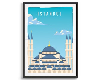 Istanbul City Poster, City Art, City Wall Art, City Print, City Poster, City Print, Travel Gift, Travel Illustration