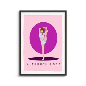 Vishnu&#39;s Pose | Yoga Digital Download, Warrior I Pose Yoga Art | Yoga Print| Art For Studio Decor | Yoga Poses Poster | Yoga Gift