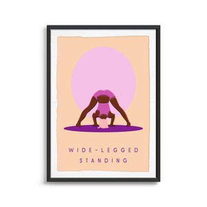 Wide Legged Standing Yoga |Yoga Digital Download, Warrior I Pose Yoga Art | Yoga Print| Art For Studio Decor | Yoga Poses Poster | Yoga Gift