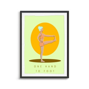 One Hand To Foot Pose | Yoga Digital Download, Warrior I Pose Yoga Art | Yoga Print| Art For Studio Decor | Yoga Poses Poster | Yoga Gift