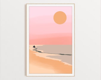 Sunny beach digital print, beach decor, beach life, nomad life, relaxing beach print