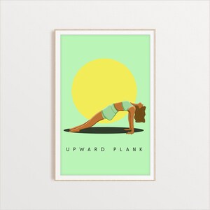 Yoga Digital Download, Upward Plank Yoga Art Print for Studio Decor, Mediation, Peace