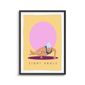 Eight Angle Pose | Yoga Digital Download, Warrior I Pose Yoga Art | Yoga Print| Art For Studio Decor | Yoga Poses Poster | Yoga Gift