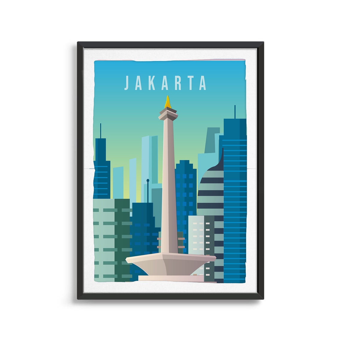 Jakarta City Poster City Art City Wall Art City Print Etsy Nederland
