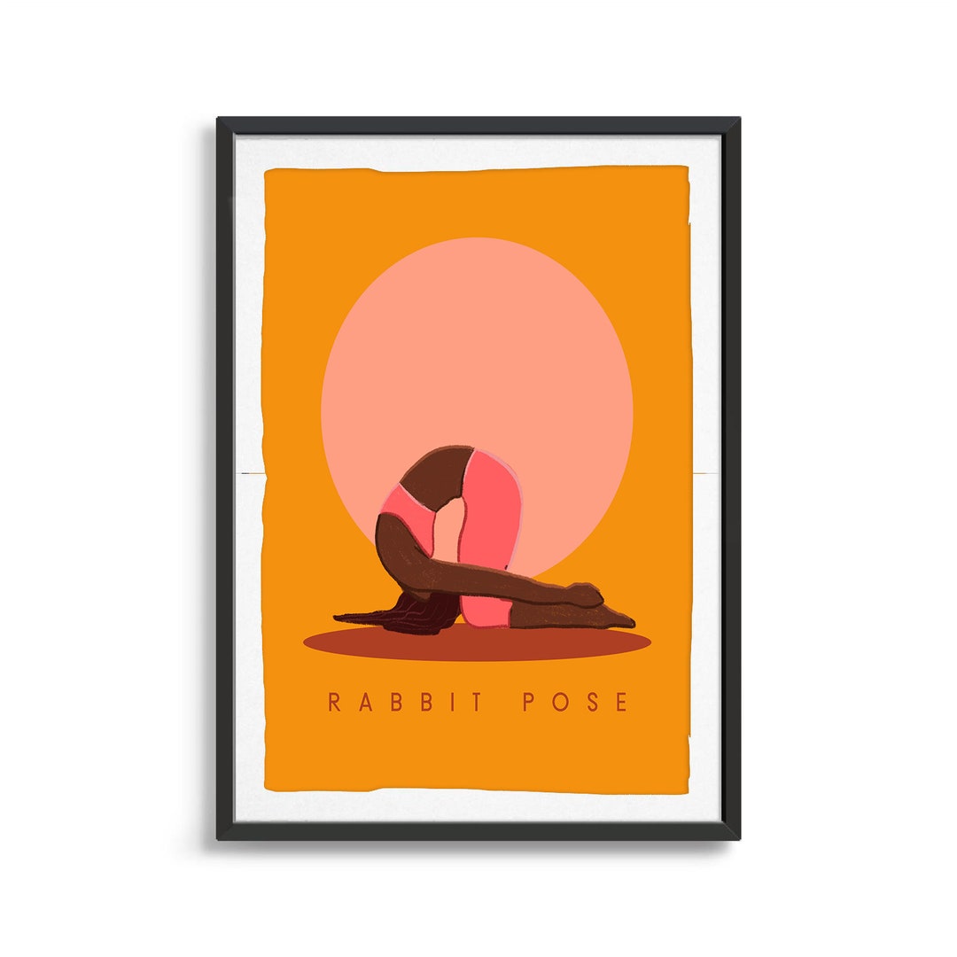 Rabbit Pose | Yoga Digital Download, Warrior I Pose Yoga Art | Yoga ...
