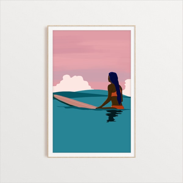Surfer Girl Art Etsy