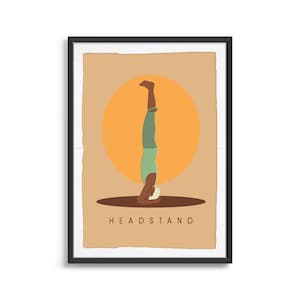 Headstand Pose | Yoga Digital Download, Warrior I Pose Yoga Art | Yoga Print| Art For Studio | Yoga Poses Poster | Yoga Gift