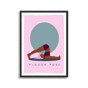 Plough Pose | Yoga Digital Download, Warrior I Pose Yoga Art | Yoga Print| Art For Studio Decor | Yoga Poses Poster | Yoga Gift