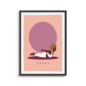 Snake Pose | Yoga Digital Download, Warrior I Pose Yoga Art | Yoga Print| Art For Studio Decor | Yoga Poses Poster | Yoga Gift