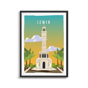 Izmir City Poster, City Art, City Wall Art, City Print, City Poster, City Print, Travel Gift, Travel Illustration