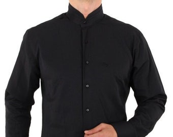 Mens Shirt Stand Up Collar