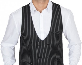 Black and White Striped Vest