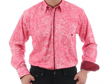 Designer Shirts in Batik Rosé Red