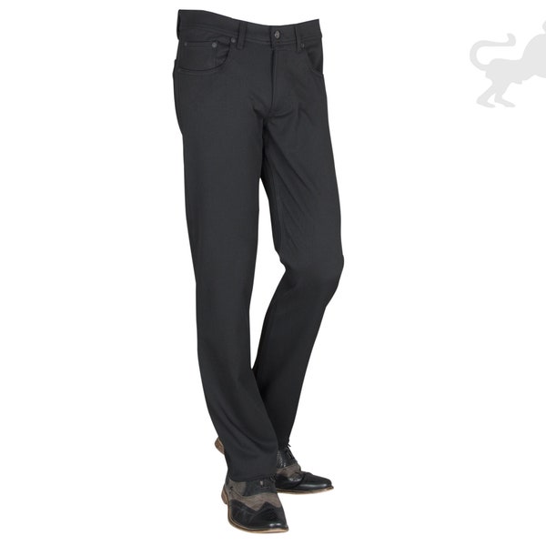 Herren Stretch Jeans Hose Schwarz