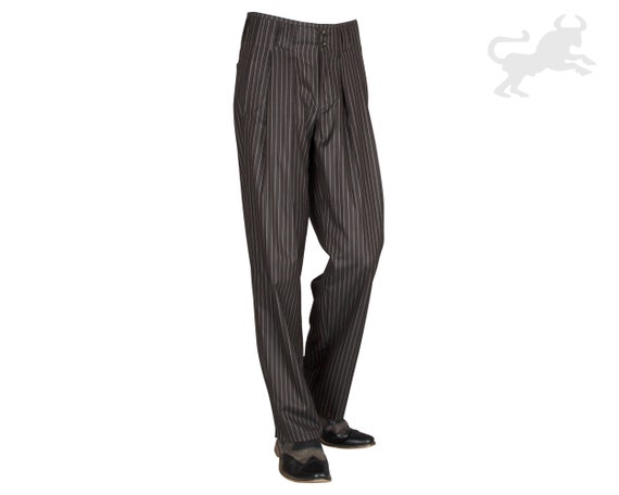 Mens pin cheap stripe trousers