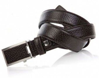 Ceinture en cuir brun foncé