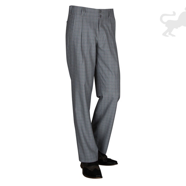 Checked Men's Pleated Trousers, Model Swing