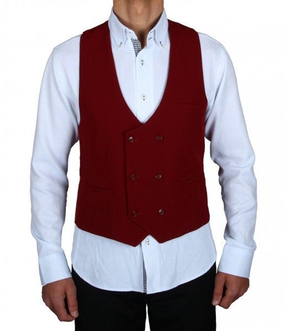Wine top red waistcoat