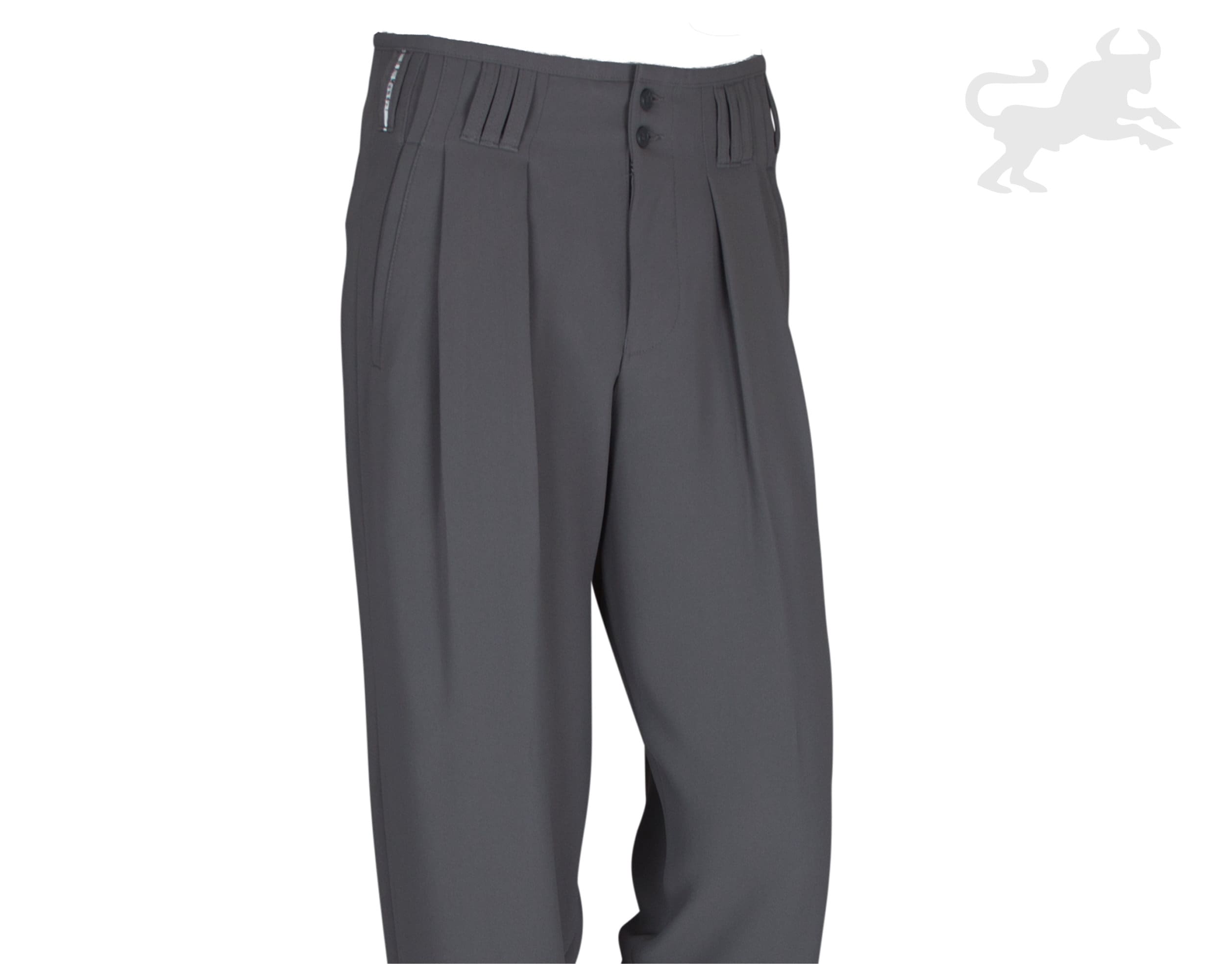 Mens Pleated Pants in Green Gray Etsy