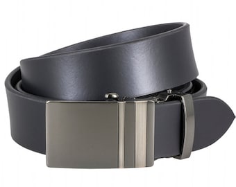 Cow Leather Grid Belt in Black