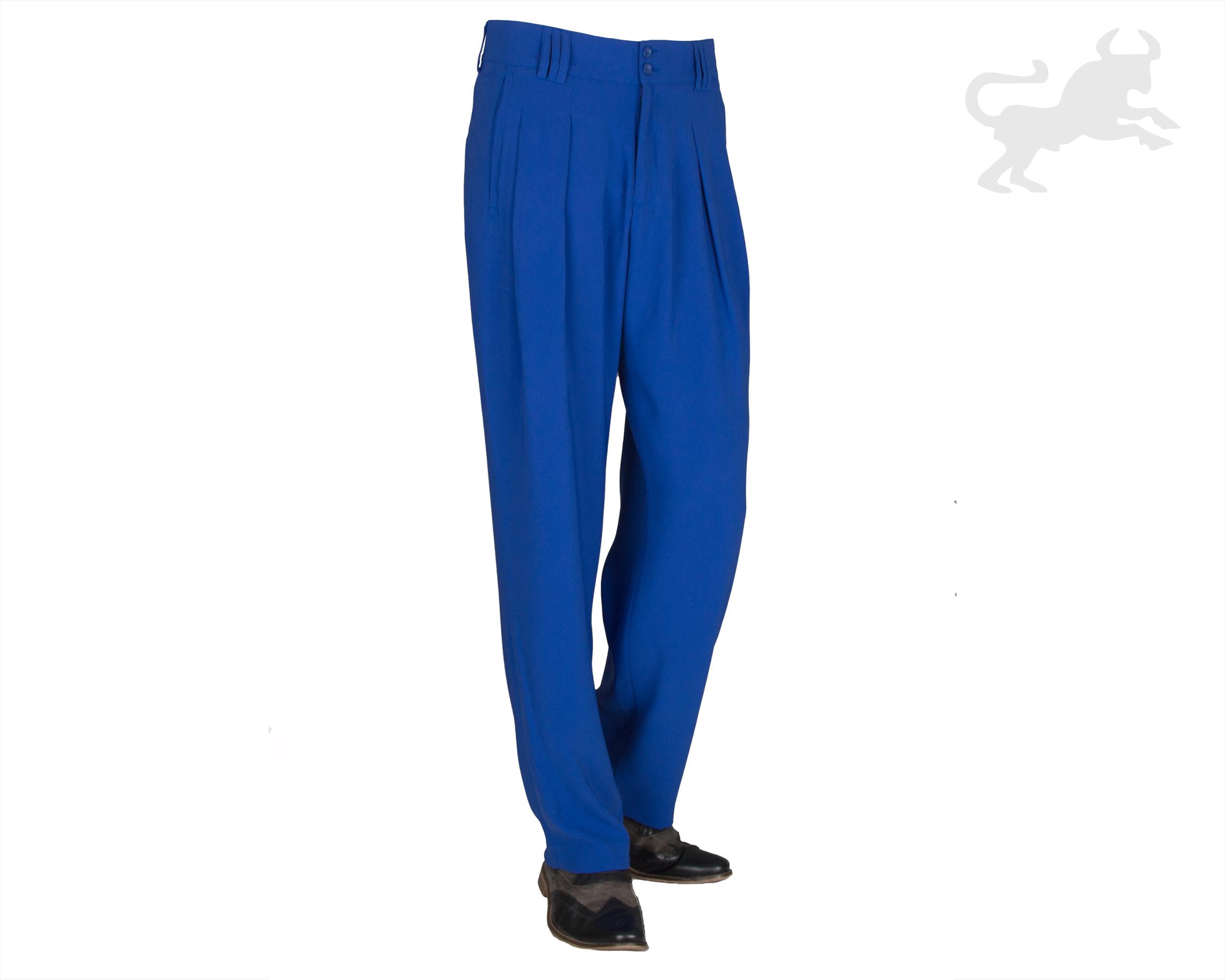 royal blue dress pants 4-way Stretch 46W / Royal Blue Built on the forefront of fit Royal Blue Men's Wide Leg