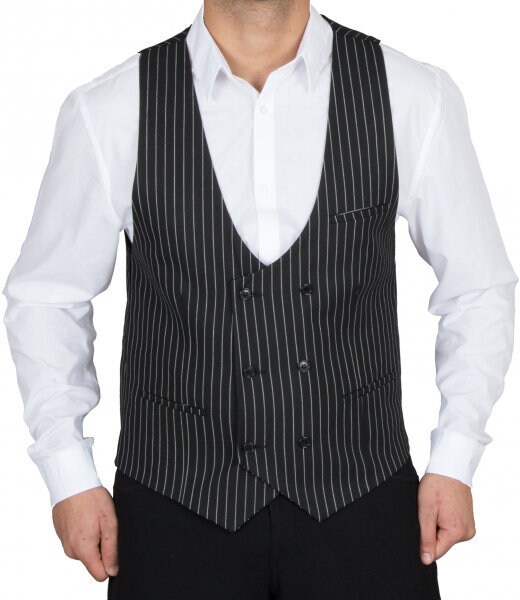 Black and white striped waistcoat deals