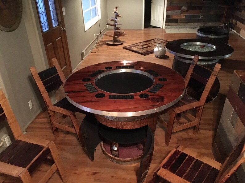 Wine Barrel Poker Table Etsy