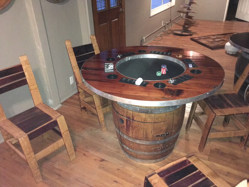 Wine Barrel Poker Table Etsy