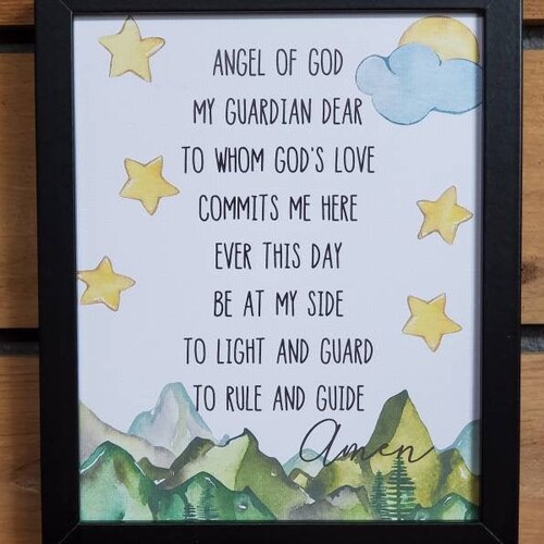 Guardian Angel Prayer Angel of God My Guardian Dear Also Etsy