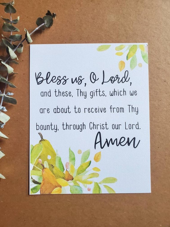 Prayer before meals print Catholic print Catholic home | Etsy