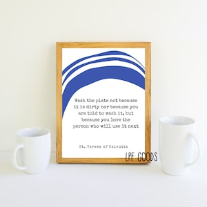 DIGITAL DOWNLOAD Mother Teresa Quote | Catholic Printable | St. Mother Teresa | Housewarming gift | Christian printable | Kitchen decor