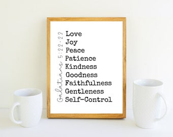 DIGITAL DOWNLOAD Fruits of the Spirit Wall Art | Christian Printable | Catholic Instant Download | Holy Spirit Digital Print | Faith Art