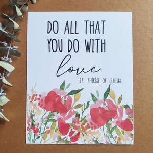 St. Therese of Lisieux quote - Catholic watercolor - Catholic Gift - 8x10 print