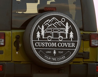 Custom Spare Tire Cover Waterproof Dust-Proof Fit for All Vehicles Personalised Present, add custom logos, trademarks, advertisements