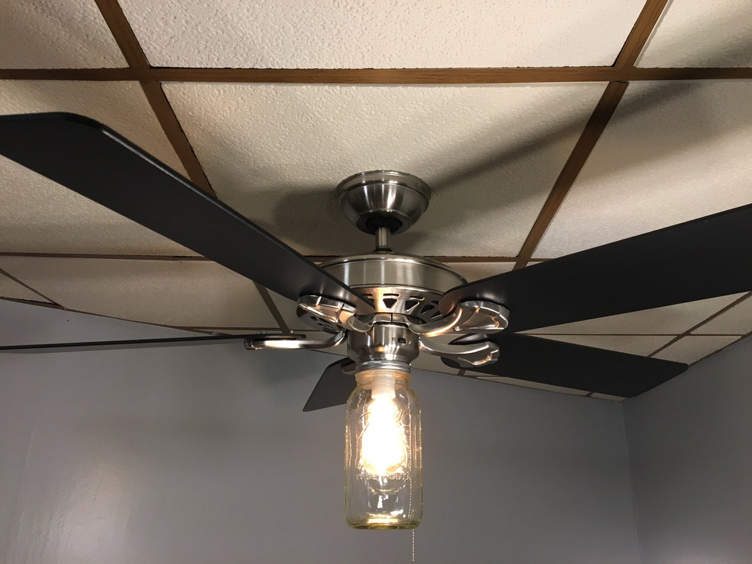 Rustic Modern Mason Jar Ceiling Fan Etsy