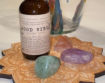 GOOD VIBES Smudge Spray, Energy Clearing Mist, Space Clearing Spray, Smokeless Smudge, Aromatherapy, All Natural Room Spray