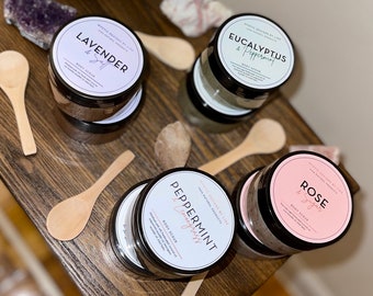 4oz peeling do ciała, peeling cukrowy, peeling solny, w pełni naturalne peelingi do ciała, peelingi ręcznie robione, czysty peeling cukrowy z trzciny cukrowej, peeling solny z Himalajów