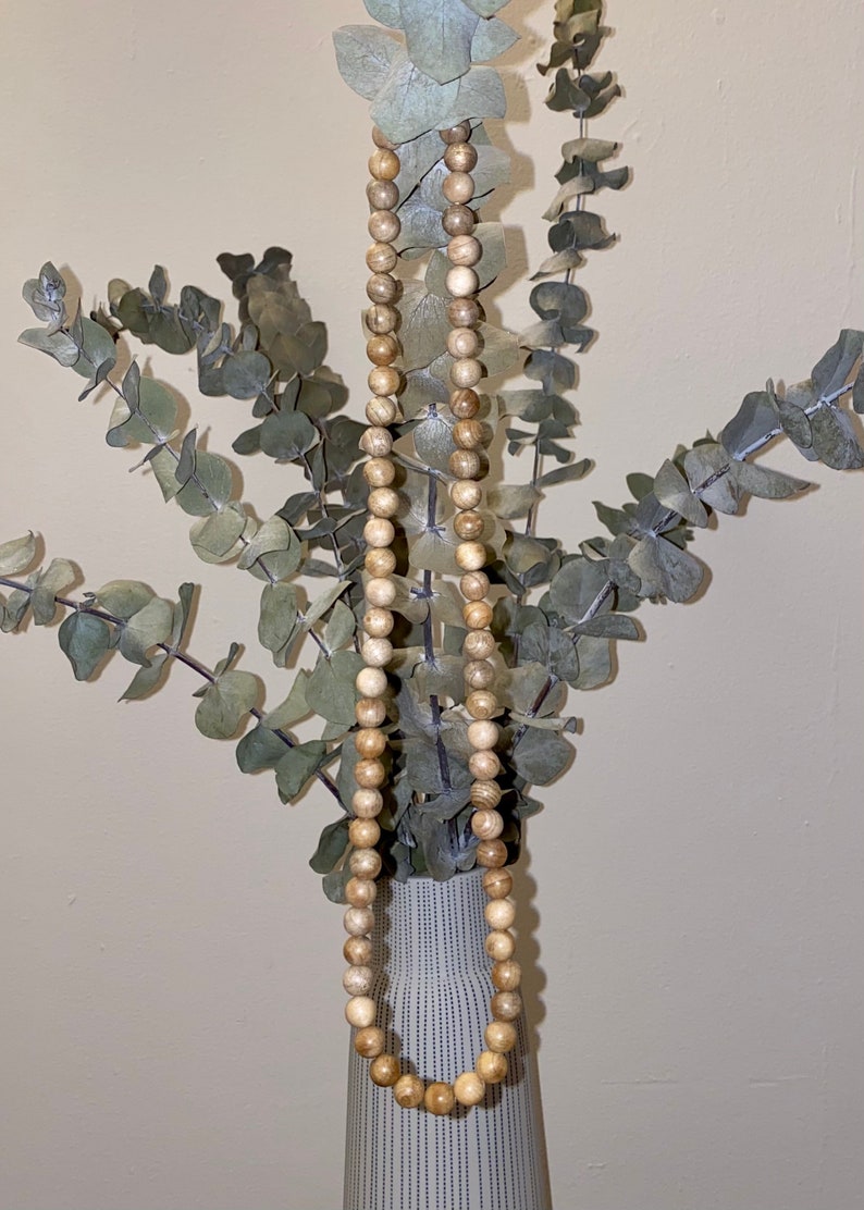 Natural Sandalwood Necklace Long Sandalwood Necklace Sandalwood Beaded Necklace Wood Bead Necklace Wooden Necklace Long Beaded Necklace