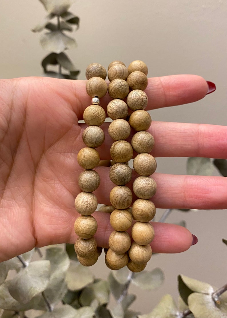 Natural Sandalwood Necklace Long Sandalwood Necklace Sandalwood Beaded Necklace Wood Bead Necklace Wooden Necklace Long Beaded Necklace