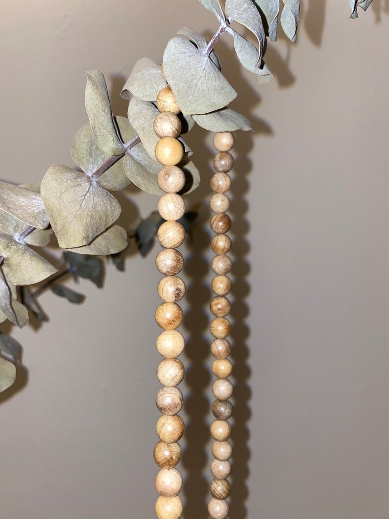 Natural Sandalwood Necklace Long Sandalwood Necklace Sandalwood Beaded Necklace Wood Bead Necklace Wooden Necklace Long Beaded Necklace